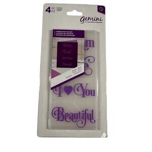 GEMINI Embossing Folders Dream Live I Love You Beautiful Words Set of 4